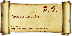 Pacsay István névjegykártya